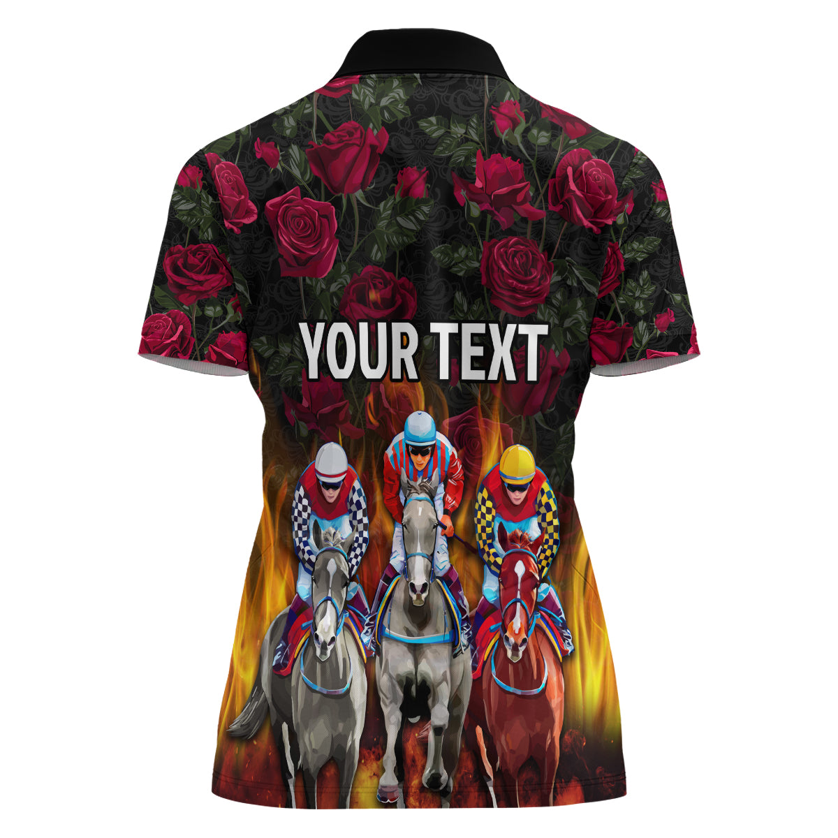 Personalized Kentucky Horses Racing Women Polo Shirt Race For Burning Roses - Wonder Print Shop