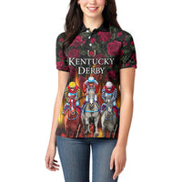 Personalized Kentucky Horses Racing Women Polo Shirt Race For Burning Roses - Wonder Print Shop