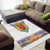 Haiti Flag Traditional Dashiki Area Rug White Color