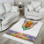 Haiti Flag Traditional Dashiki Area Rug White Color