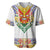 Haiti Flag Traditional Dashiki Baseball Jersey White Color