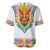 Haiti Flag Traditional Dashiki Baseball Jersey White Color