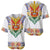 Haiti Flag Traditional Dashiki Baseball Jersey White Color
