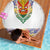 Haiti Flag Traditional Dashiki Beach Blanket White Color