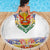Haiti Flag Traditional Dashiki Beach Blanket White Color