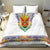 Haiti Flag Traditional Dashiki Bedding Set White Color