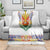 Haiti Flag Traditional Dashiki Blanket White Color