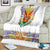 Haiti Flag Traditional Dashiki Blanket White Color