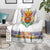 Haiti Flag Traditional Dashiki Blanket White Color