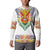 Haiti Flag Traditional Dashiki Button Sweatshirt White Color