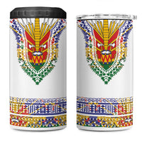 Haiti Flag Traditional Dashiki 4 in 1 Can Cooler Tumbler White Color