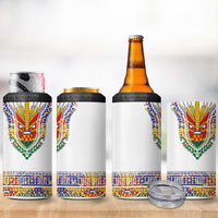 Haiti Flag Traditional Dashiki 4 in 1 Can Cooler Tumbler White Color