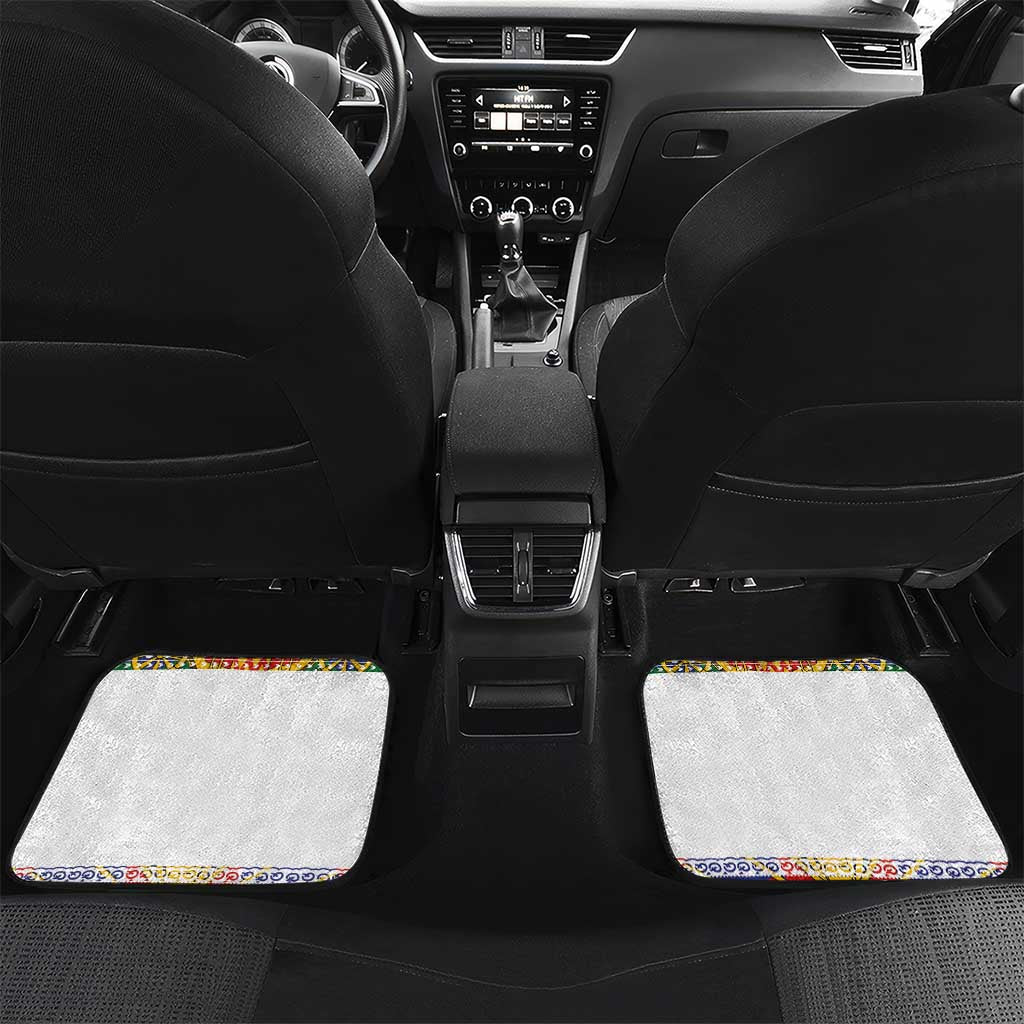 Haiti Flag Traditional Dashiki Car Mats White Color