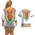 Haiti Flag Traditional Dashiki Couples Matching Off Shoulder Short Dress and Hawaiian Shirt White Color