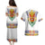 Haiti Flag Traditional Dashiki Couples Matching Puletasi and Hawaiian Shirt White Color