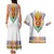 Haiti Flag Traditional Dashiki Couples Matching Tank Maxi Dress and Hawaiian Shirt White Color