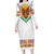 Haiti Flag Traditional Dashiki Family Matching Long Sleeve Bodycon Dress and Hawaiian Shirt White Color