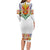 Haiti Flag Traditional Dashiki Family Matching Long Sleeve Bodycon Dress and Hawaiian Shirt White Color