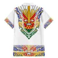 Haiti Flag Traditional Dashiki Family Matching Mermaid Dress and Hawaiian Shirt White Color