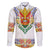Haiti Flag Traditional Dashiki Family Matching Mermaid Dress and Hawaiian Shirt White Color
