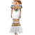 Haiti Flag Traditional Dashiki Family Matching Mermaid Dress and Hawaiian Shirt White Color