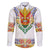 Haiti Flag Traditional Dashiki Family Matching Off The Shoulder Long Sleeve Dress and Hawaiian Shirt White Color