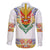 Haiti Flag Traditional Dashiki Family Matching Off The Shoulder Long Sleeve Dress and Hawaiian Shirt White Color