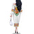 Haiti Flag Traditional Dashiki Family Matching Off The Shoulder Long Sleeve Dress and Hawaiian Shirt White Color