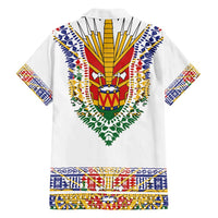 Haiti Flag Traditional Dashiki Family Matching Tank Maxi Dress and Hawaiian Shirt White Color