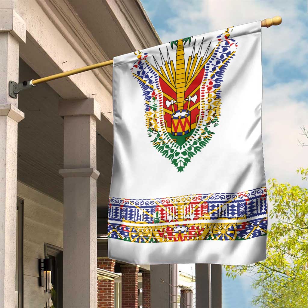 Haiti Flag Traditional Dashiki Garden Flag White Color