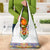 Haiti Flag Traditional Dashiki Grocery Bag White Color