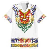 Haiti Flag Traditional Dashiki Hawaiian Shirt White Color