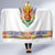 Haiti Flag Traditional Dashiki Hooded Blanket White Color