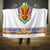 Haiti Flag Traditional Dashiki Hooded Blanket White Color