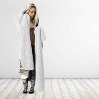 Haiti Flag Traditional Dashiki Hooded Blanket White Color