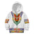 Haiti Flag Traditional Dashiki Kid Hoodie White Color