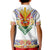 Haiti Flag Traditional Dashiki Kid Polo Shirt White Color