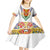 Haiti Flag Traditional Dashiki Kid Short Sleeve Dress White Color