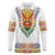 Haiti Flag Traditional Dashiki Long Sleeve Polo Shirt White Color