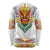 Haiti Flag Traditional Dashiki Long Sleeve Shirt White Color