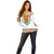 Haiti Flag Traditional Dashiki Off Shoulder Sweater White Color