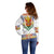 Haiti Flag Traditional Dashiki Off Shoulder Sweater White Color