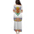 Haiti Flag Traditional Dashiki Puletasi White Color