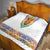 Haiti Flag Traditional Dashiki Quilt White Color
