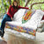 Haiti Flag Traditional Dashiki Quilt White Color