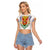 Haiti Flag Traditional Dashiki Raglan Cropped T Shirt White Color