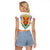 Haiti Flag Traditional Dashiki Raglan Cropped T Shirt White Color