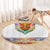 Haiti Flag Traditional Dashiki Round Carpet White Color