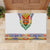 Haiti Flag Traditional Dashiki Rubber Doormat White Color