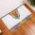Haiti Flag Traditional Dashiki Rubber Doormat White Color